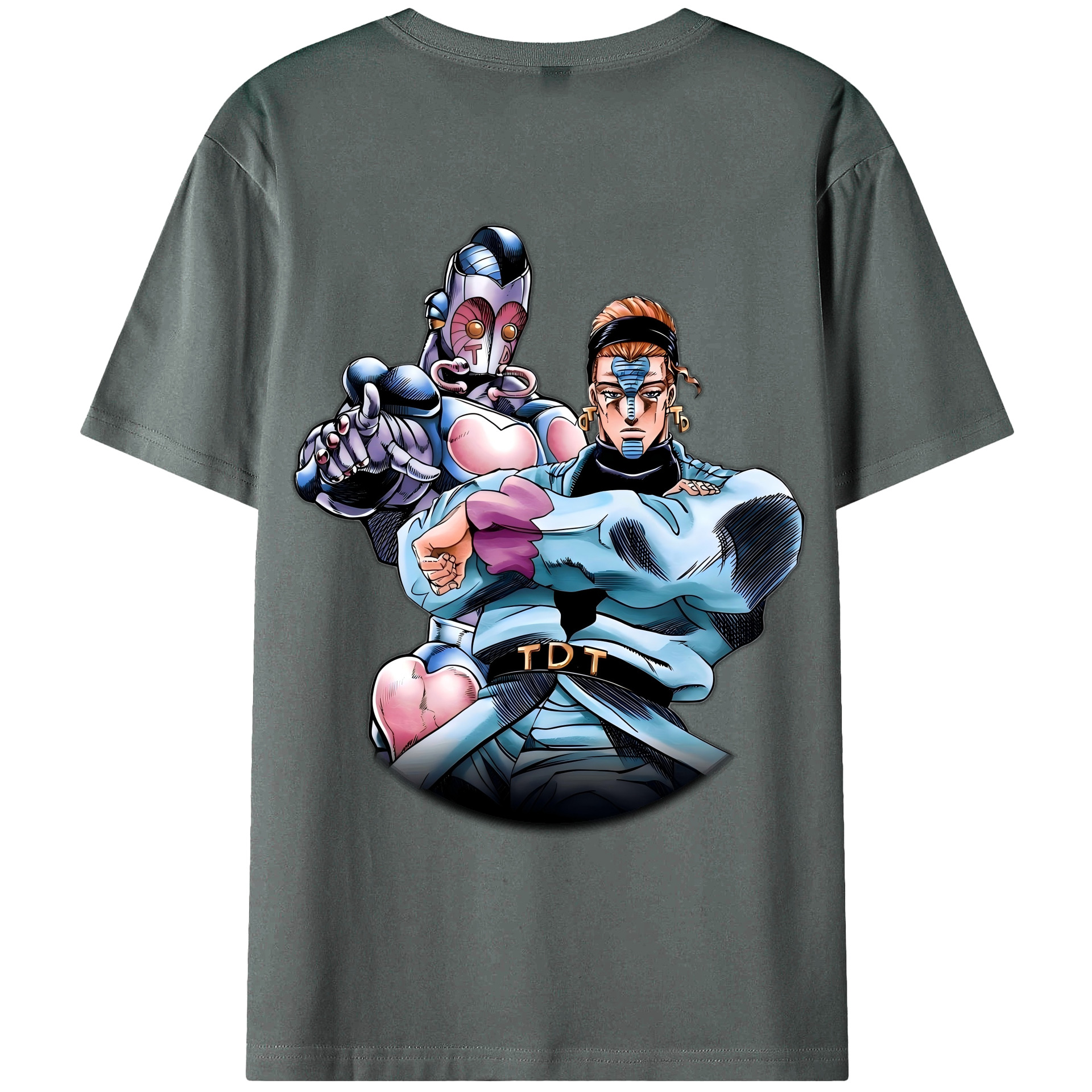 （画像用） ジョジョの奇妙な冒険 ひがしかた じょうすけ JoJo's Bizarre Adventure Higashikata Josuke 綿100％ メンズ半袖Tシャツ（バックプリント） 通気性
